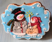 Пряники со снеговичками